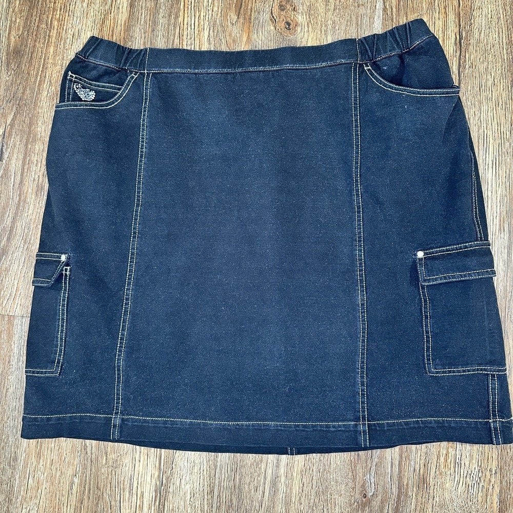 Dream Jeannes Quacker Factory Cargo Skort Skirt Women's XL Stretchy Soft Black